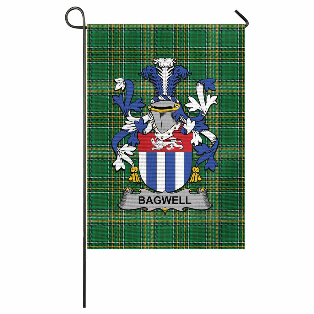 Bagwell Irish Clan Tartan Garden Flag with Coat of Arms