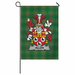 Allen Irish Clan Tartan Garden Flag with Coat of Arms