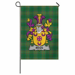 Begg Irish Clan Tartan Garden Flag with Coat of Arms