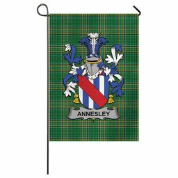 Annesley Irish Clan Tartan Garden Flag with Coat of Arms