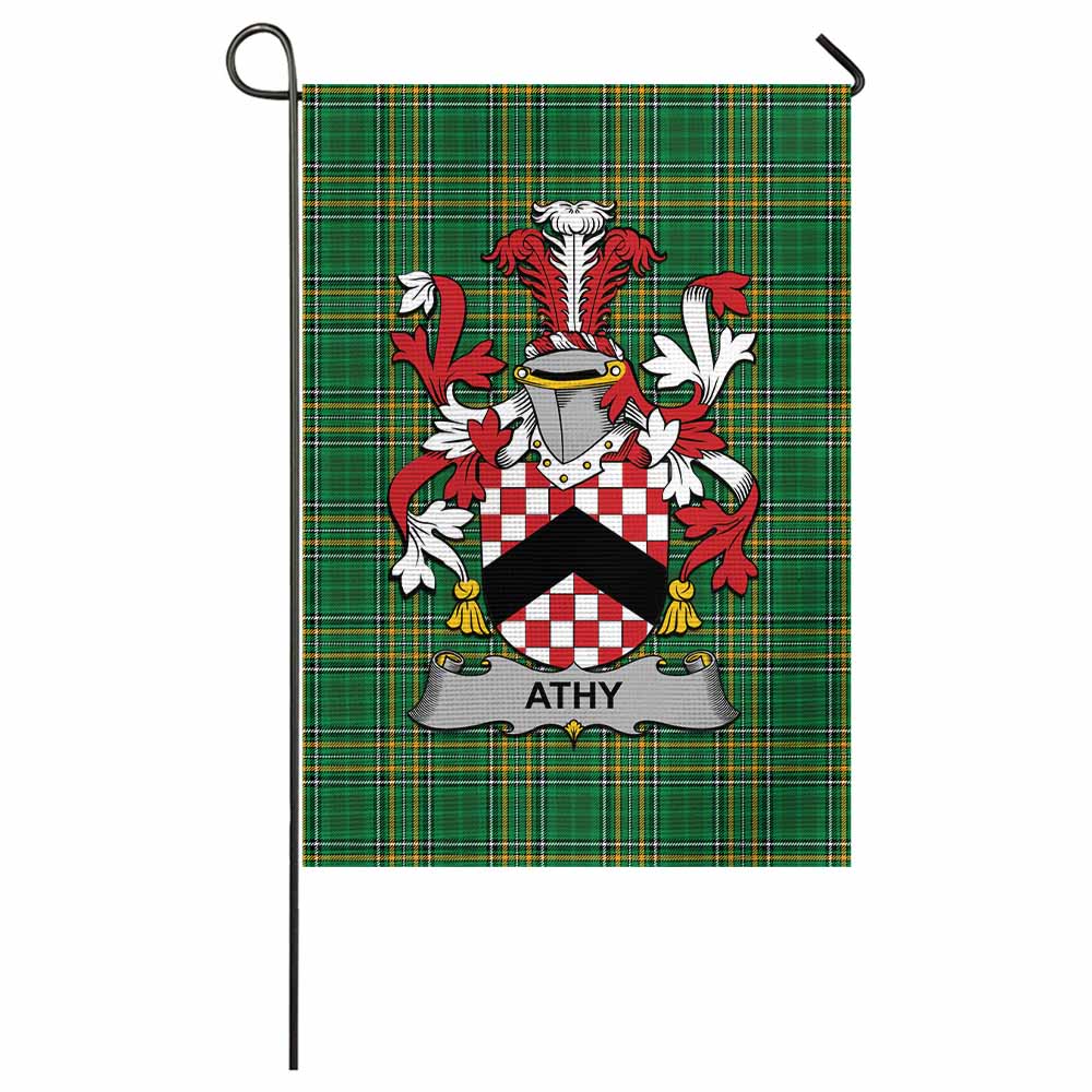 Athy Irish Clan Tartan Garden Flag with Coat of Arms