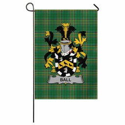 Ball Irish Clan Tartan Garden Flag with Coat of Arms