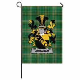Abraham Irish Clan Tartan Garden Flag with Coat of Arms