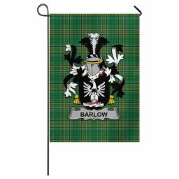 Barlow Irish Clan Tartan Garden Flag with Coat of Arms