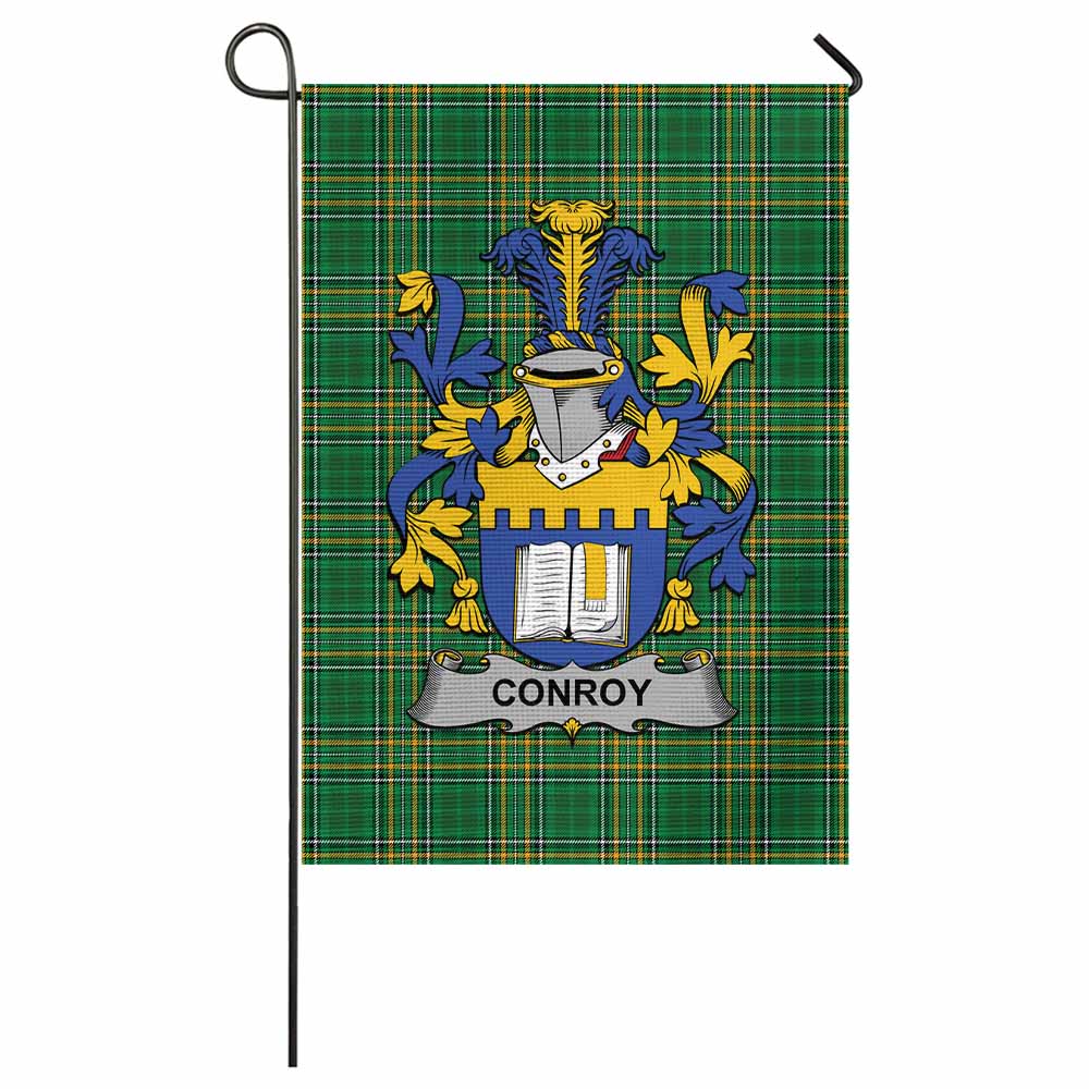 Conroy Irish Clan Tartan Garden Flag with Coat of Arms