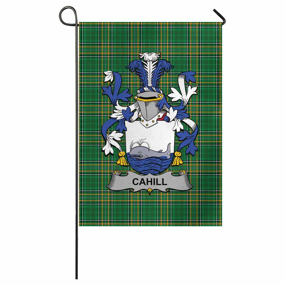 Cahill Irish Clan Tartan Garden Flag with Coat of Arms