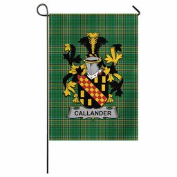Callander Irish Clan Tartan Garden Flag with Coat of Arms