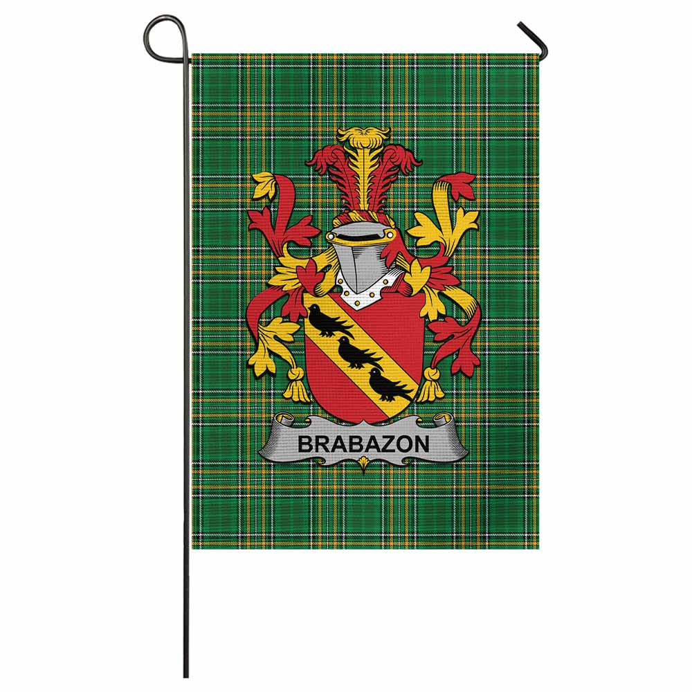 Brabazon Irish Clan Tartan Garden Flag with Coat of Arms