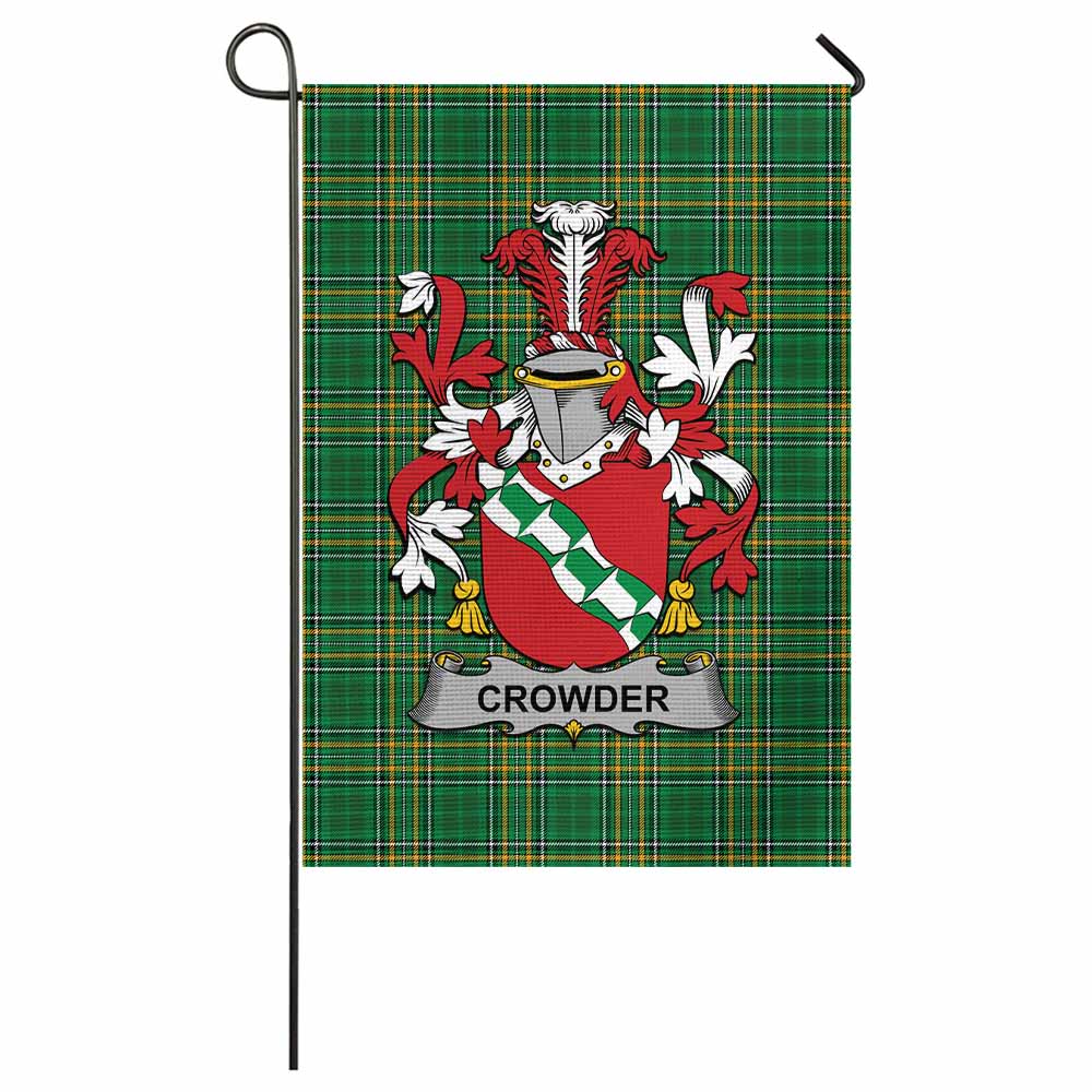 Crowder Irish Clan Tartan Garden Flag with Coat of Arms