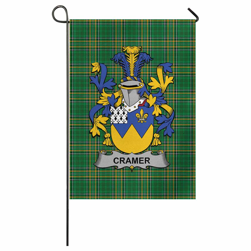 Cramer Irish Clan Tartan Garden Flag with Coat of Arms