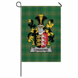 Considine Irish Clan Tartan Garden Flag with Coat of Arms