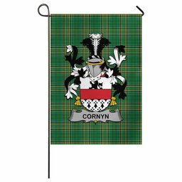 Cornyn Irish Clan Tartan Garden Flag with Coat of Arms