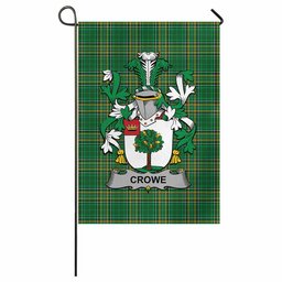 Crowe Irish Clan Tartan Garden Flag with Coat of Arms