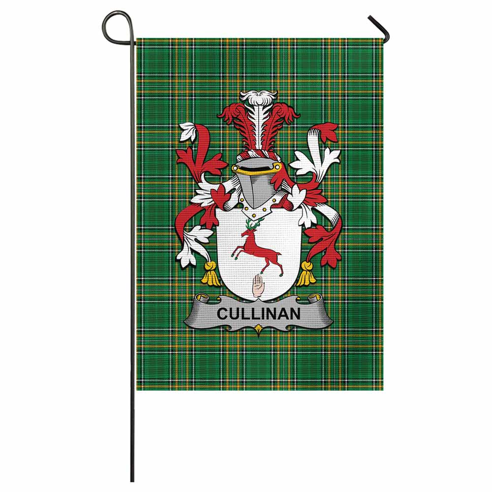 Cullinan Irish Clan Tartan Garden Flag with Coat of Arms