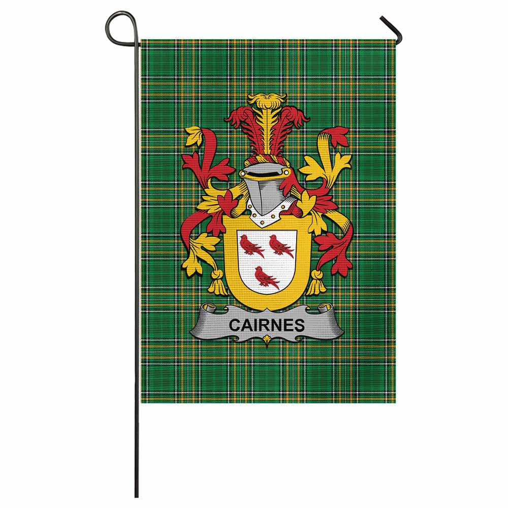 Cairnes Irish Clan Tartan Garden Flag with Coat of Arms