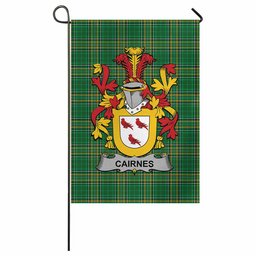 Cairnes Irish Clan Tartan Garden Flag with Coat of Arms