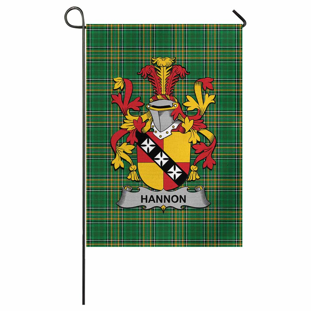 Hannon Irish Clan Tartan Garden Flag with Coat of Arms