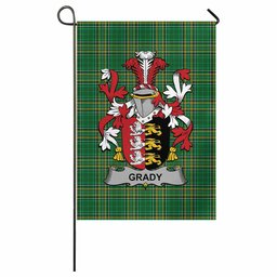 Grady Irish Clan Tartan Garden Flag with Coat of Arms