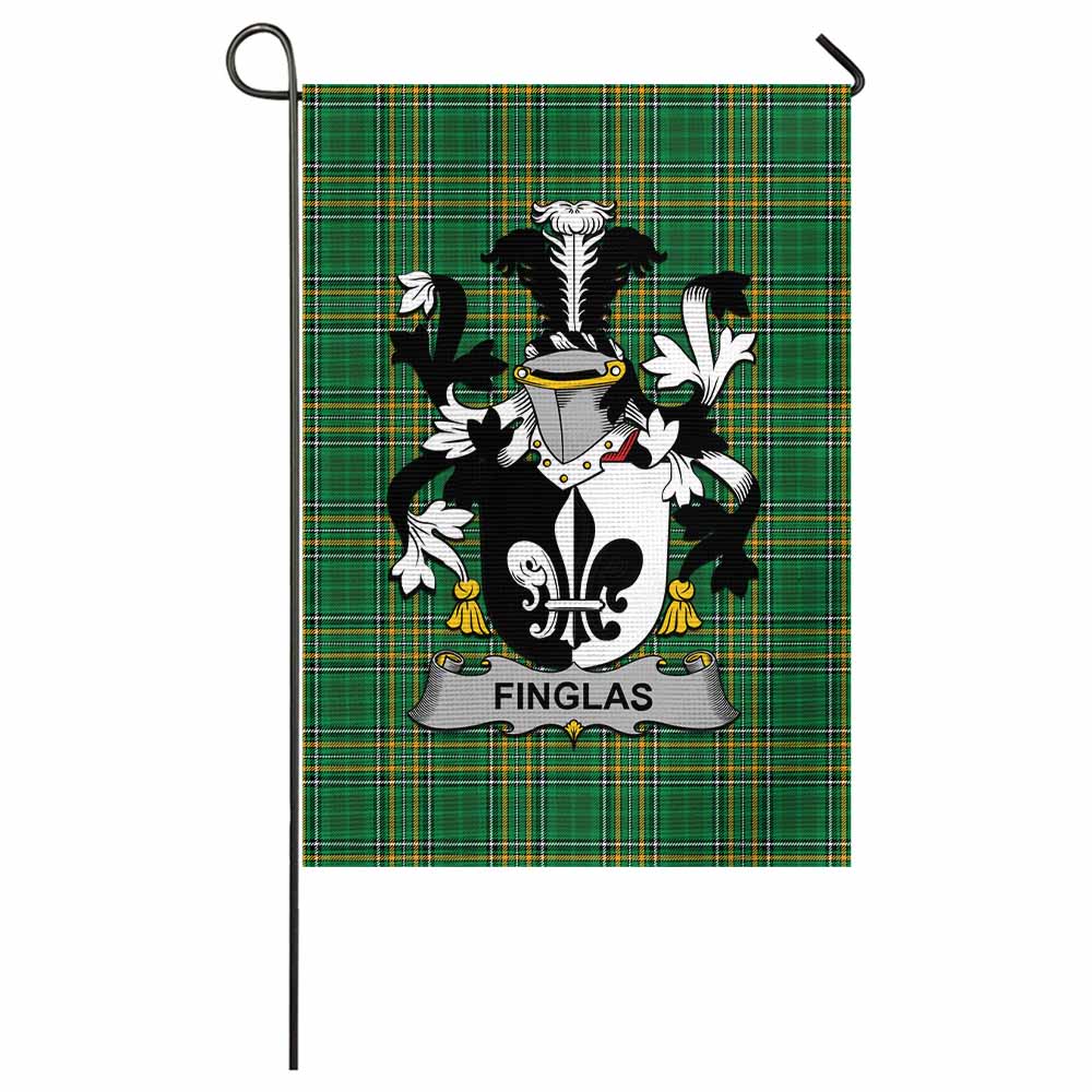 Finglas Irish Clan Tartan Garden Flag with Coat of Arms