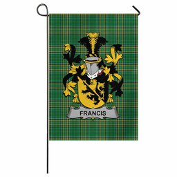Francis Irish Clan Tartan Garden Flag with Coat of Arms