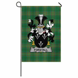 Forstall Irish Clan Tartan Garden Flag with Coat of Arms