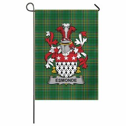 Esmonde Irish Clan Tartan Garden Flag with Coat of Arms