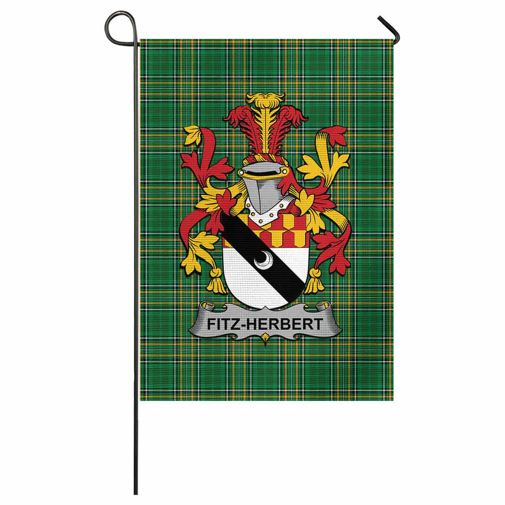 Fitz-Herbert Irish Clan Tartan Garden Flag with Coat of Arms
