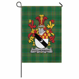 Fitz-Herbert Irish Clan Tartan Garden Flag with Coat of Arms
