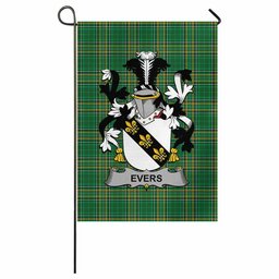Evers Irish Clan Tartan Garden Flag with Coat of Arms