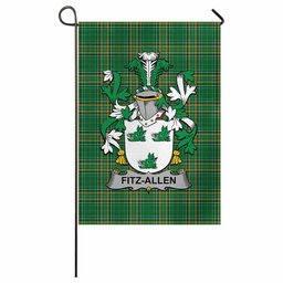 Fitz-Allen Irish Clan Tartan Garden Flag with Coat of Arms
