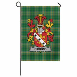 Gibbons Irish Clan Tartan Garden Flag with Coat of Arms