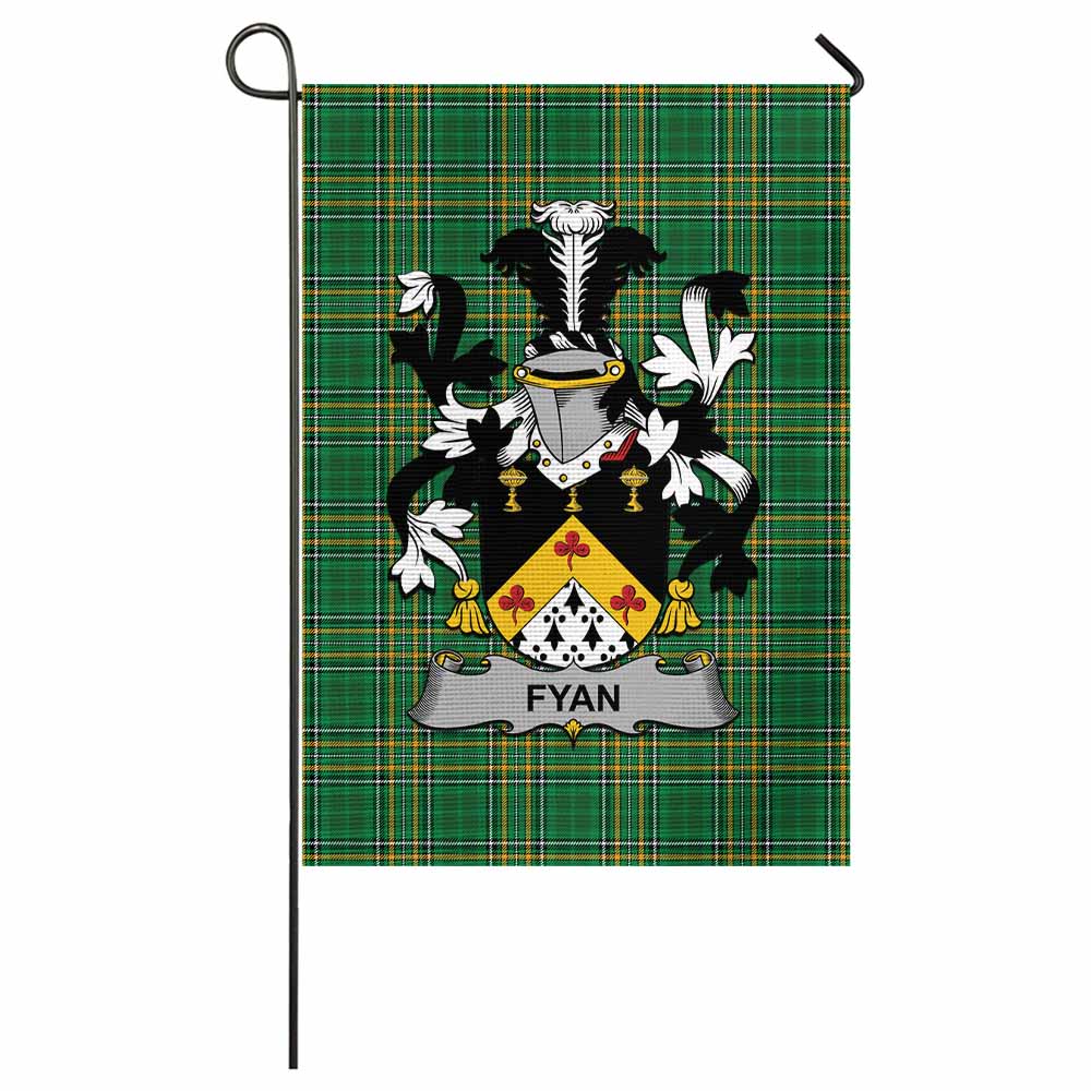 Fyan Irish Clan Tartan Garden Flag with Coat of Arms