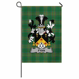 Fyan Irish Clan Tartan Garden Flag with Coat of Arms
