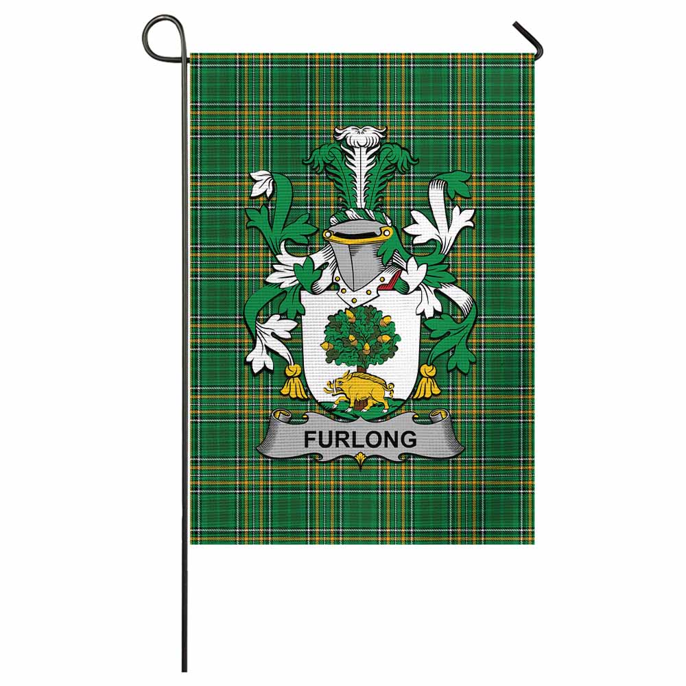 Furlong Irish Clan Tartan Garden Flag with Coat of Arms
