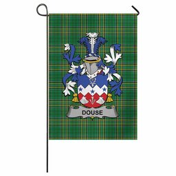 Douse Irish Clan Tartan Garden Flag with Coat of Arms