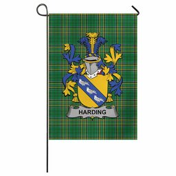 Harding Irish Clan Tartan Garden Flag with Coat of Arms