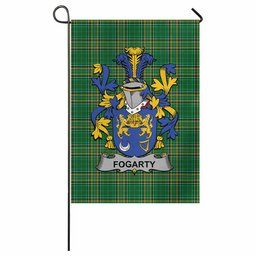Fogarty Irish Clan Tartan Garden Flag with Coat of Arms