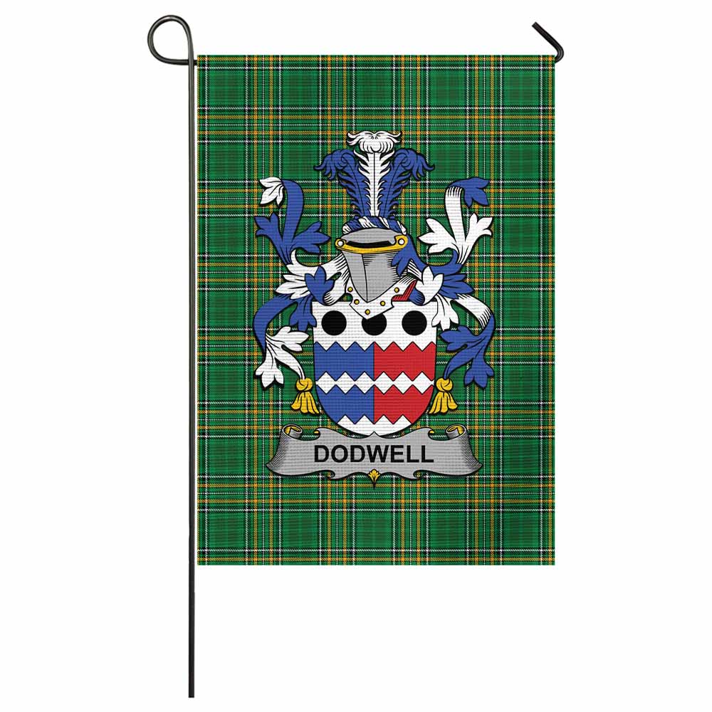 Dodwell Irish Clan Tartan Garden Flag with Coat of Arms