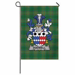 Dodwell Irish Clan Tartan Garden Flag with Coat of Arms