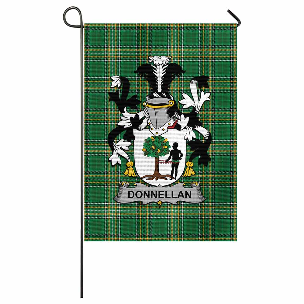 Donnellan Irish Clan Tartan Garden Flag with Coat of Arms