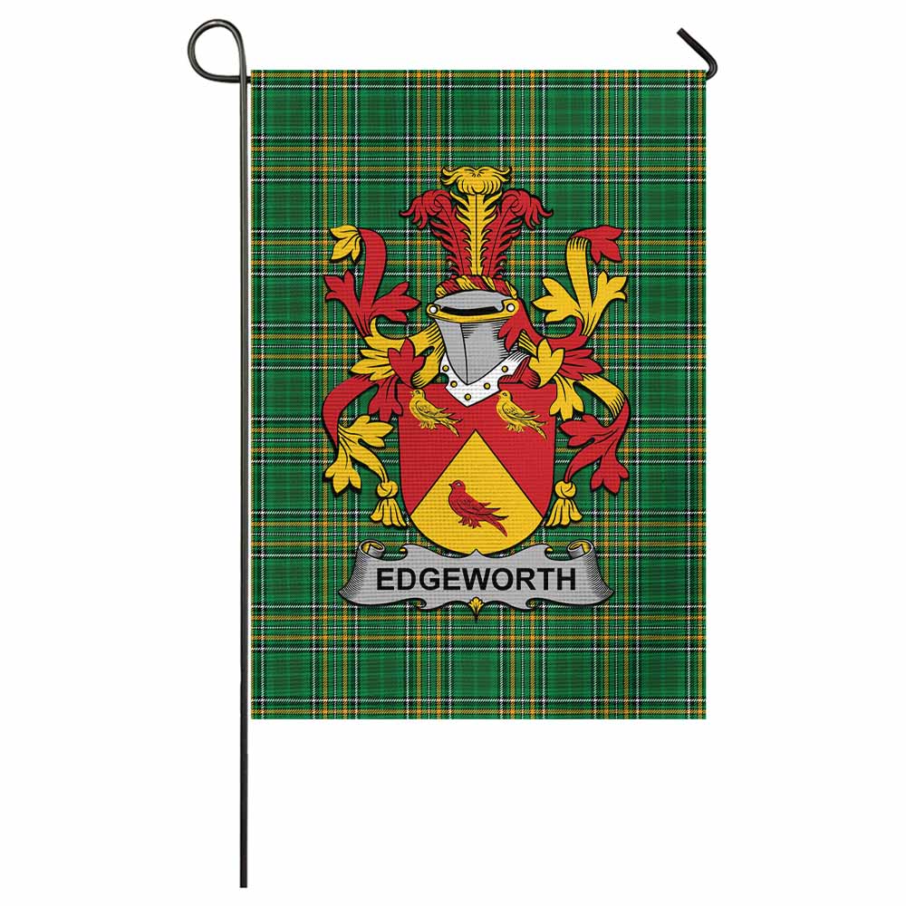 Edgeworth Irish Clan Tartan Garden Flag with Coat of Arms