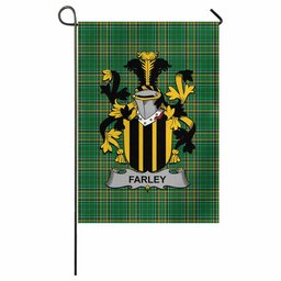 Farley Irish Clan Tartan Garden Flag with Coat of Arms