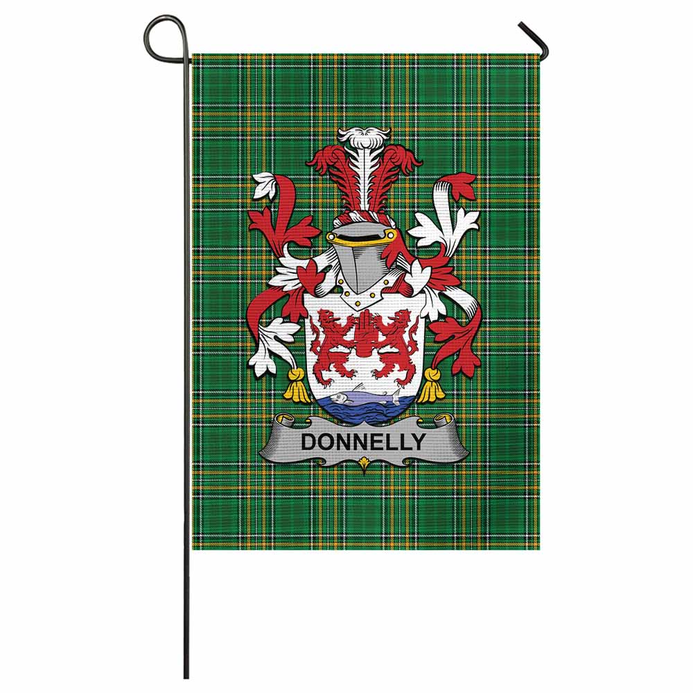 Donnelly Irish Clan Tartan Garden Flag with Coat of Arms