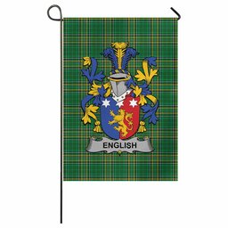 English Irish Clan Tartan Garden Flag with Coat of Arms