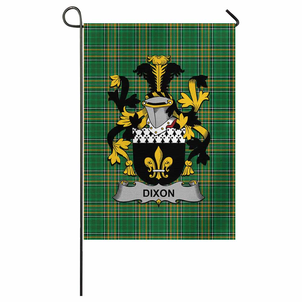 Dixon Irish Clan Tartan Garden Flag with Coat of Arms