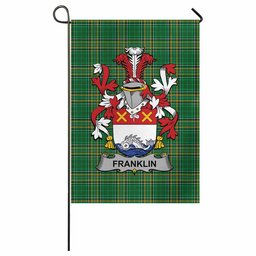 Franklin Irish Clan Tartan Garden Flag with Coat of Arms