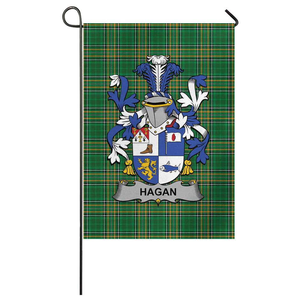 Hagan Irish Clan Tartan Garden Flag with Coat of Arms