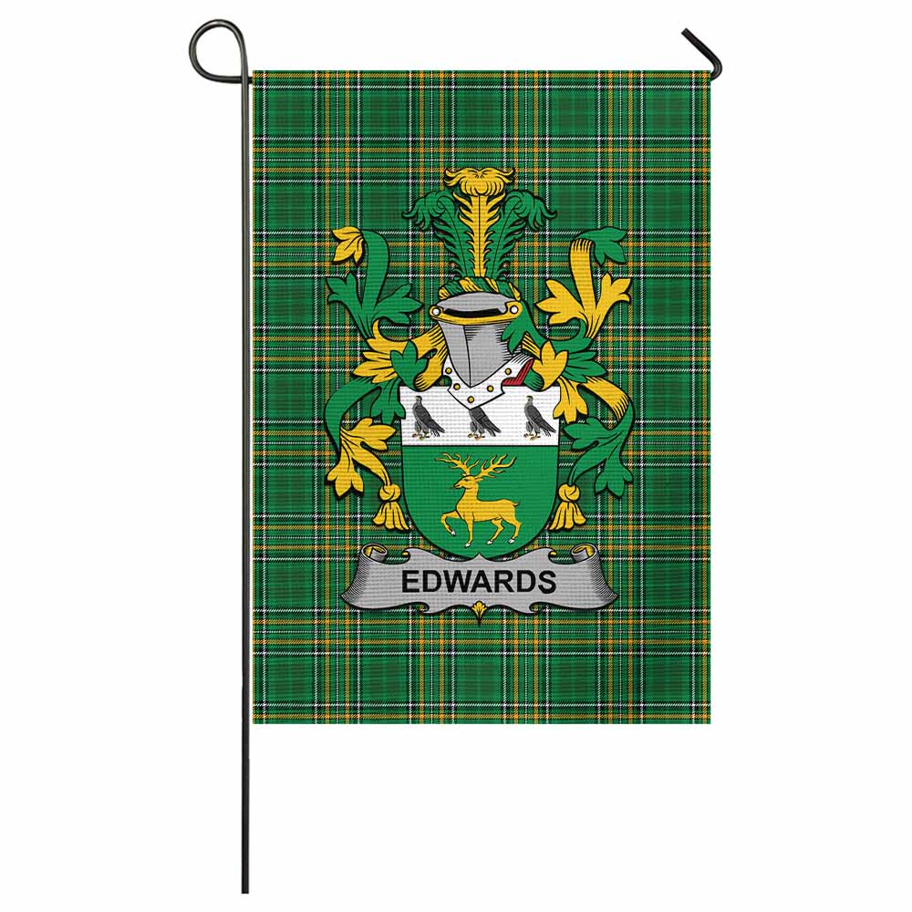 Edwards Irish Clan Tartan Garden Flag with Coat of Arms
