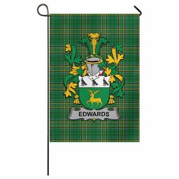 Edwards Irish Clan Tartan Garden Flag with Coat of Arms
