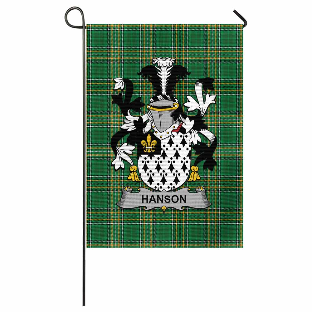 Hanson Irish Clan Tartan Garden Flag with Coat of Arms